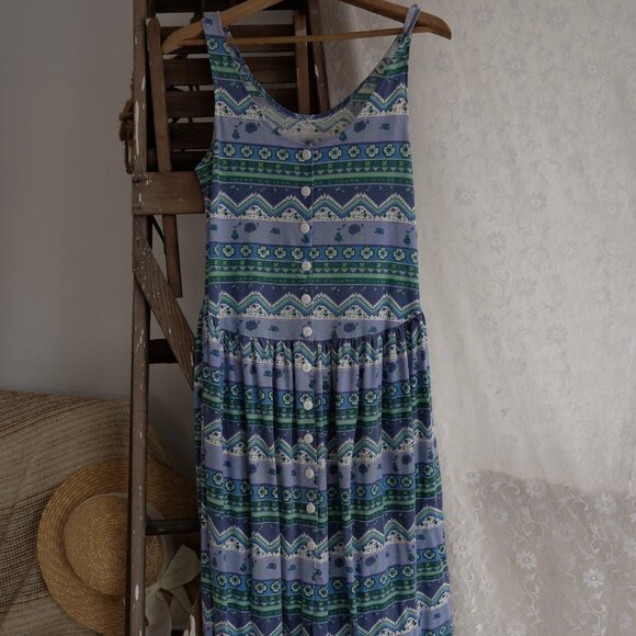 Vintage 1990s Jersey Spring Summer Retro Thrift Dress 90s Streetwear Thrifted - Picture 3 of 8